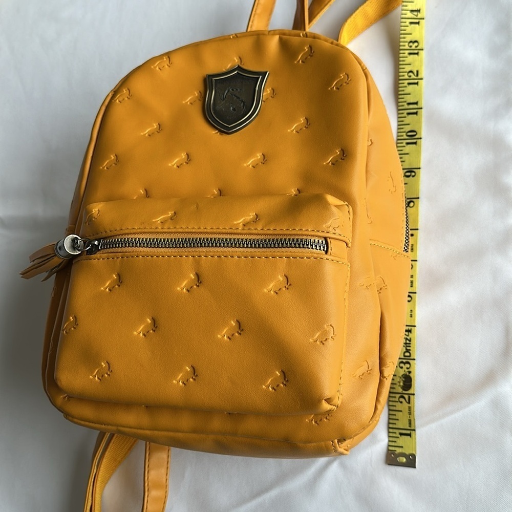 Harry Potter Yellow Hufflepuff Mini Backpack Zip Pocket & Close Adjustable Strap - Picture 7 of 11
